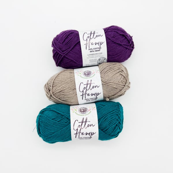 crochet Lion brand cotton hemp yarn