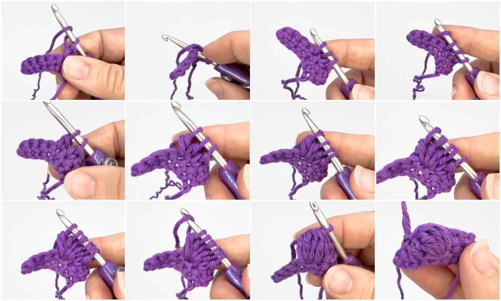 crochet bobble stitch tute C
