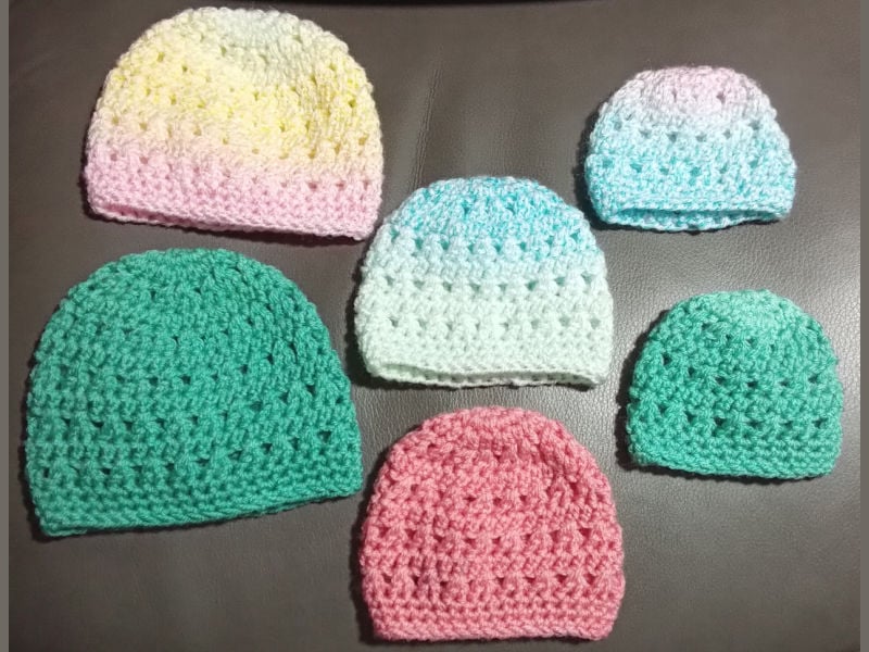 crochet 1 hops preemie hat test joann m 1
