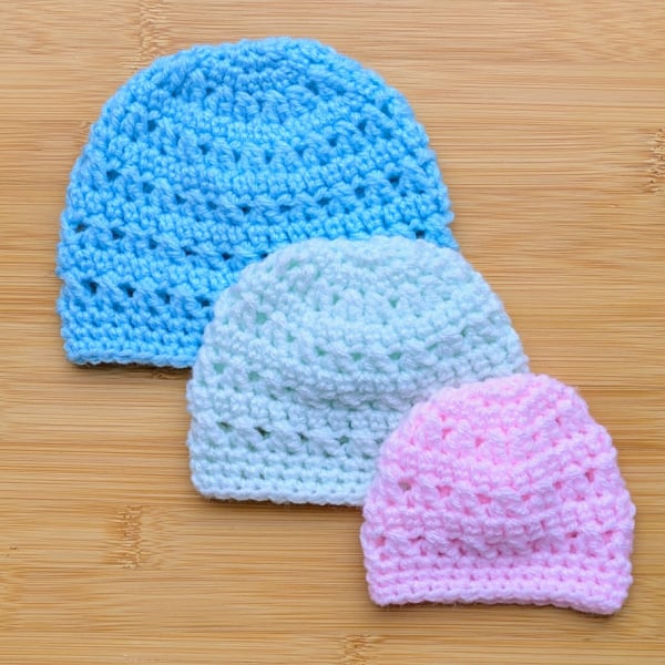 crochet 1 hops preemie hat test linda w