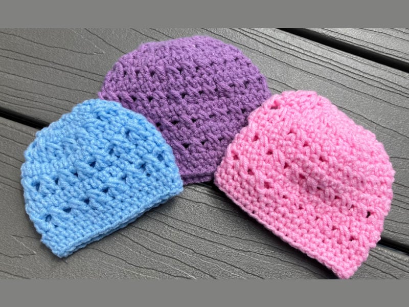 crochet 1 hops preemie hat test robin s