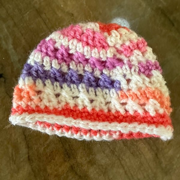 crochet 1 hops preemie hat test sara
