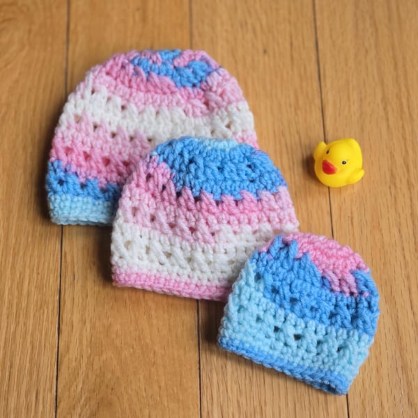 crochet 1 hops preemie hats test joanne G