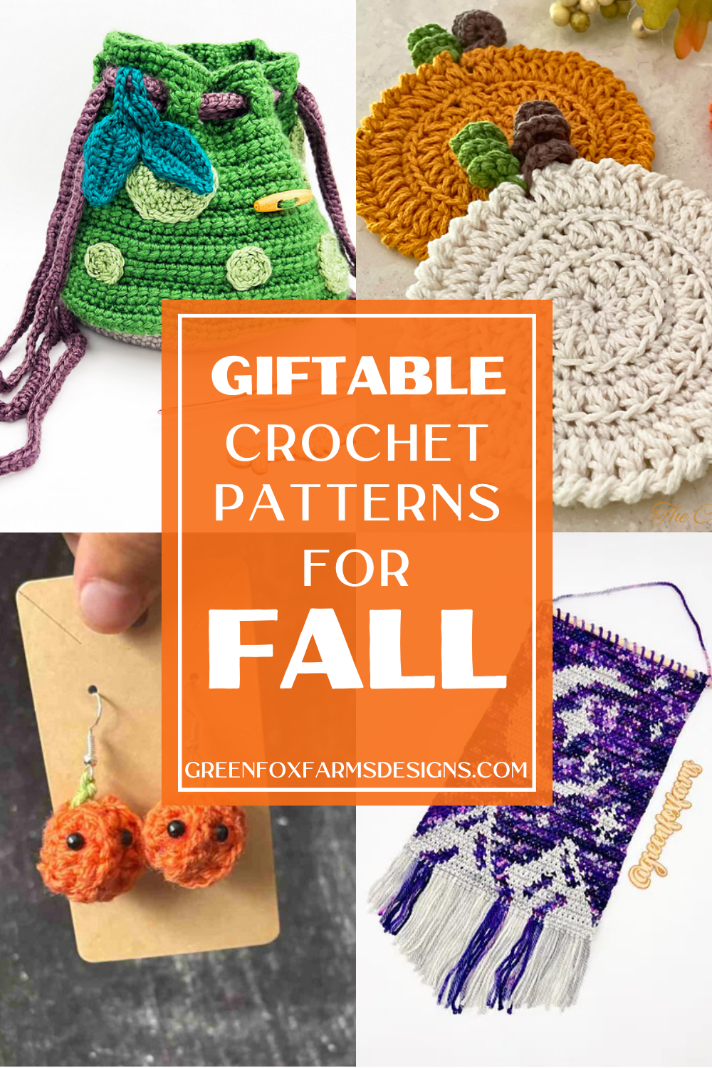 Giftable fall crochet projects for October Halloween Thanksgiving