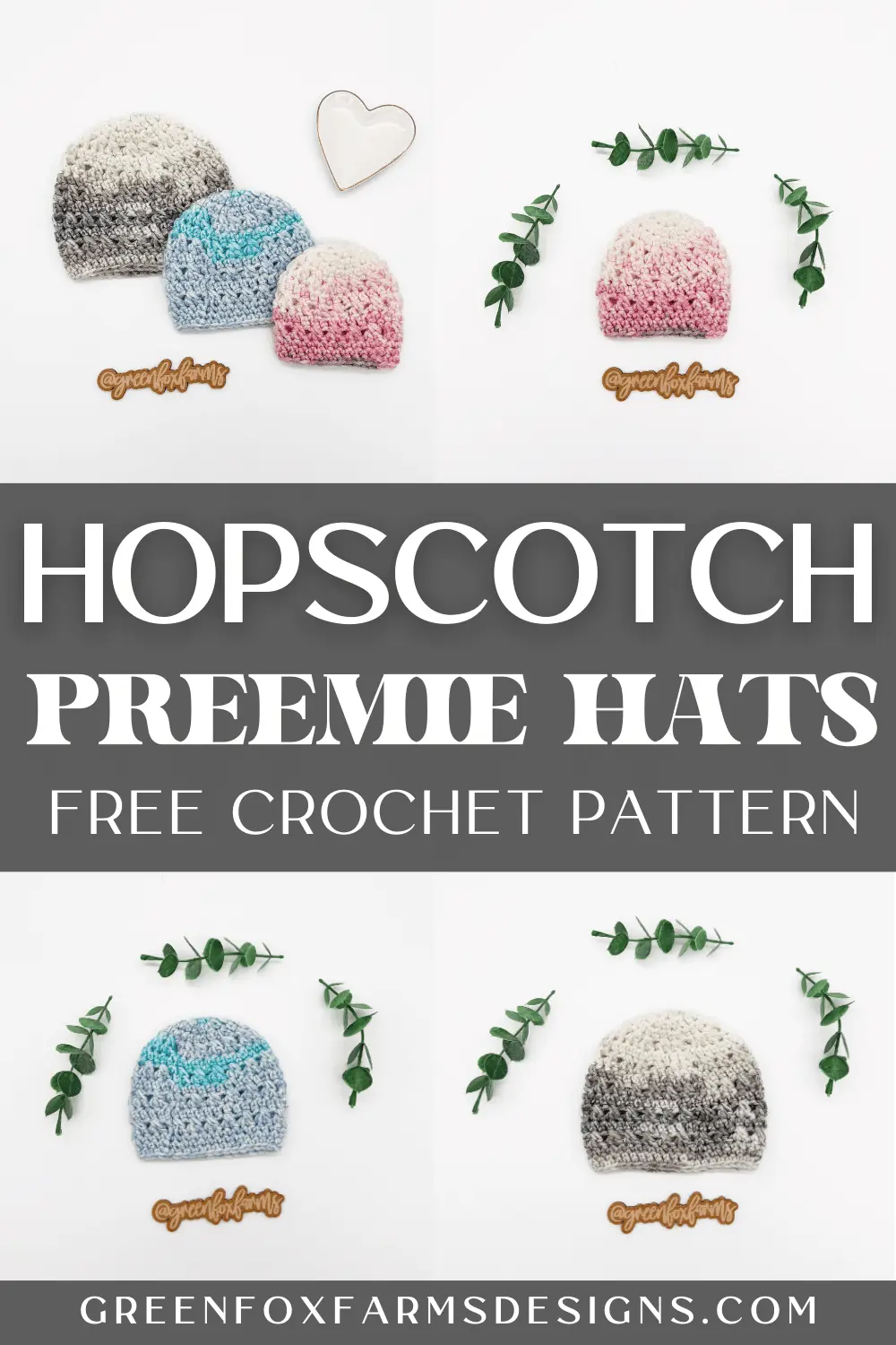crochet Hopscotch Free Preemie Crochet Hat Pattern Green Fox Farms Designs PINS 5