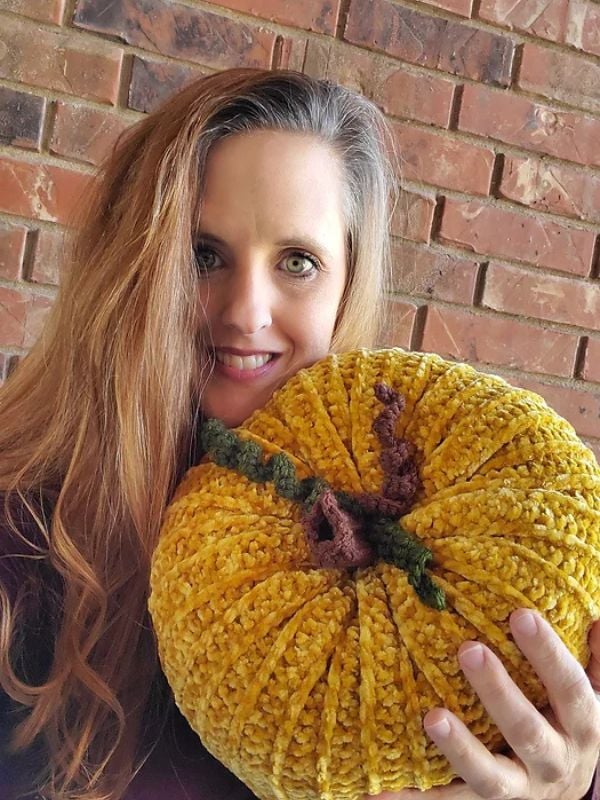 Large Velvet Pumpkin Free Crochet Pattern by Carol Hladik Designs