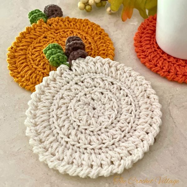 Pumpkin Patch Coasters Free Crochet Pattern by The Crochet Village