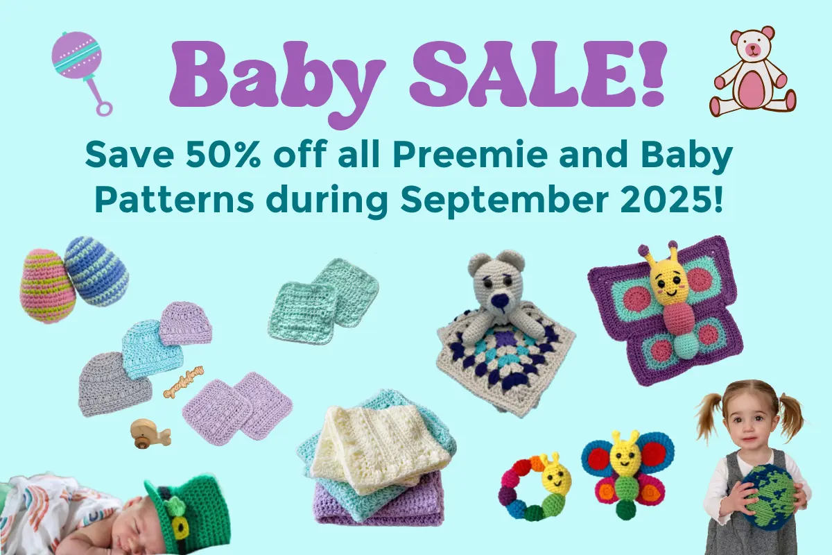 crochet baby sale graphic