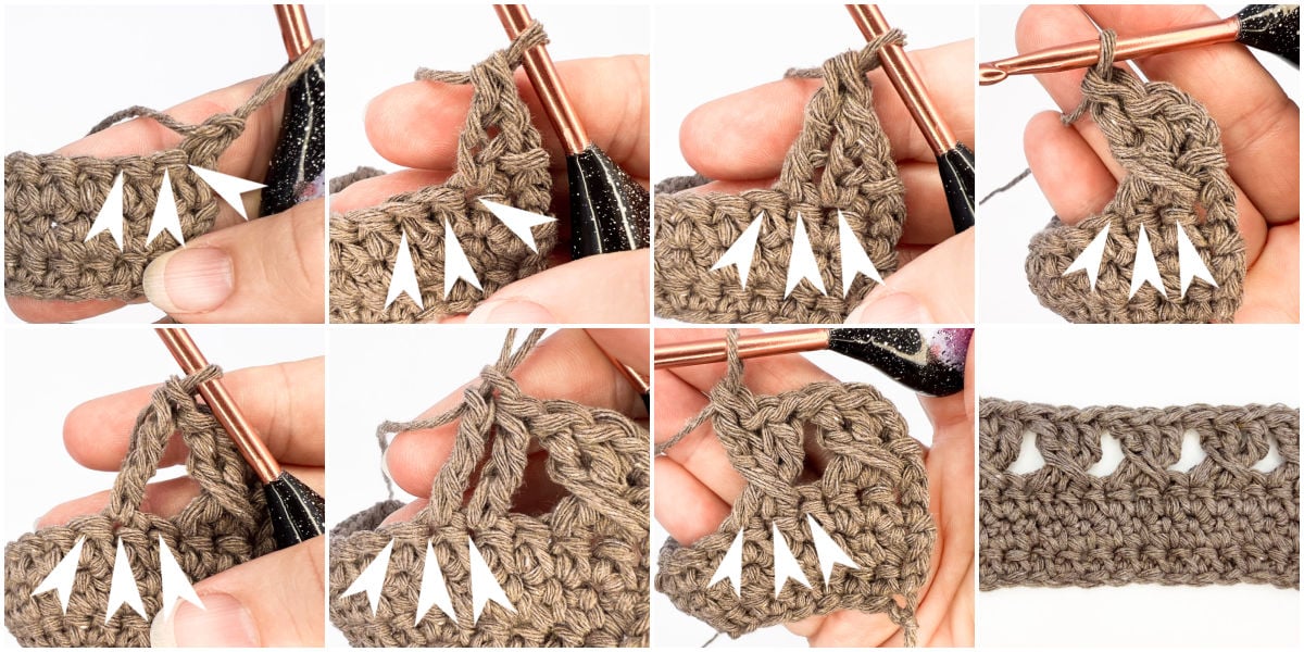 crochet xtr cluster crossed treble cluster tute C