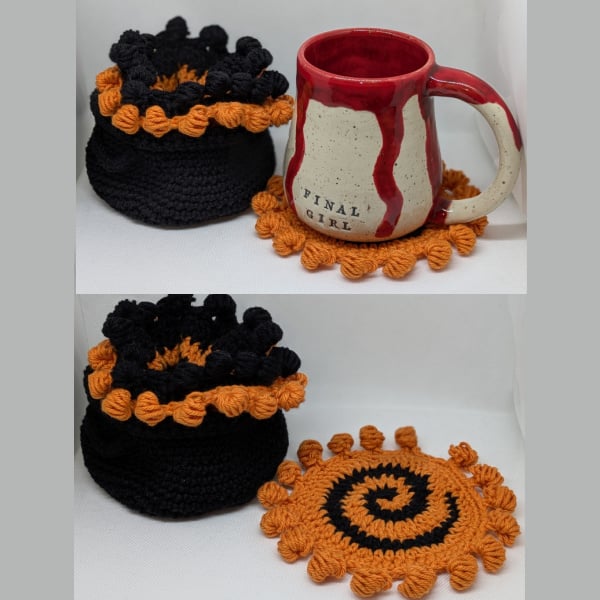 1 cauldron coaster test mary crochet 1 cauldron coaster test mary
