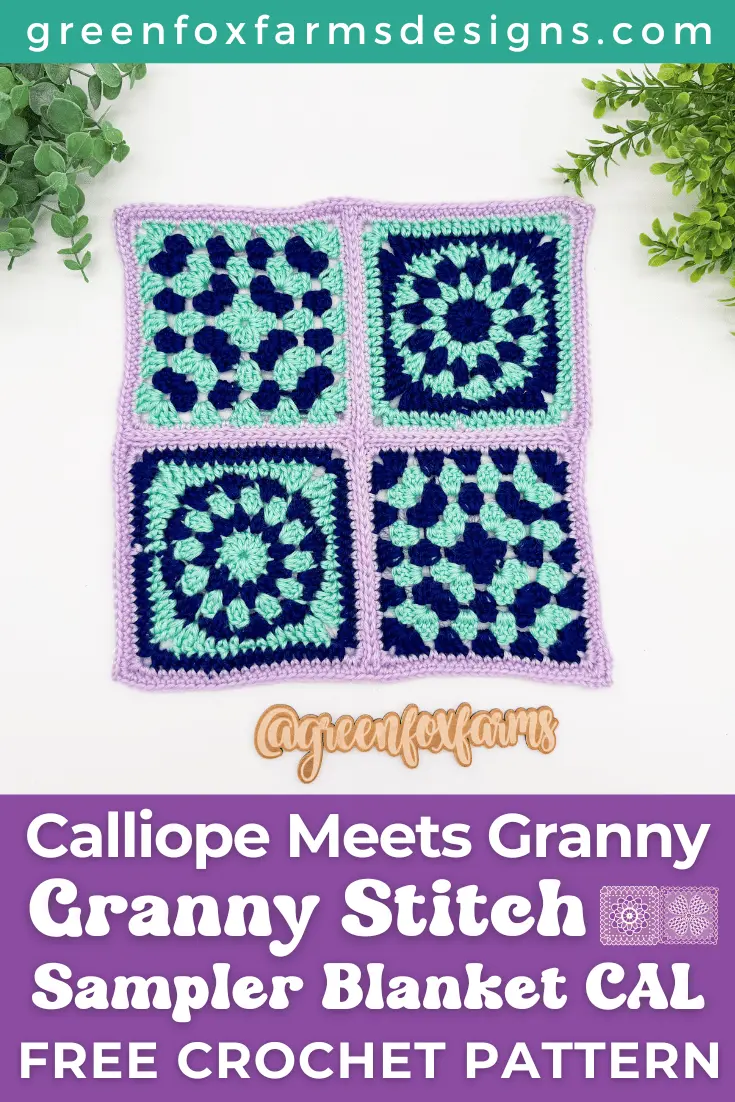 crochet Calliope Crochet Granny Square Free Blanket Granny Square for Beginners CAL GFFD PIN 13