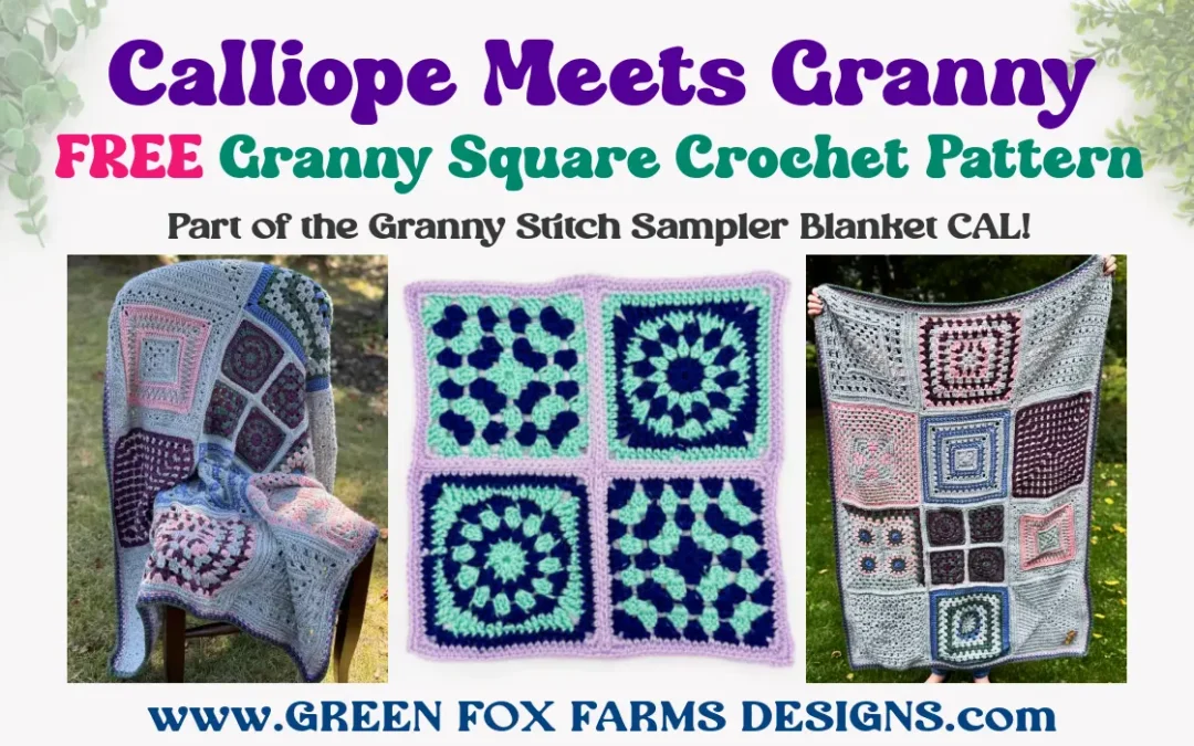 Calliope Crochet Granny Square for Beginners: Free 12×12 Pattern