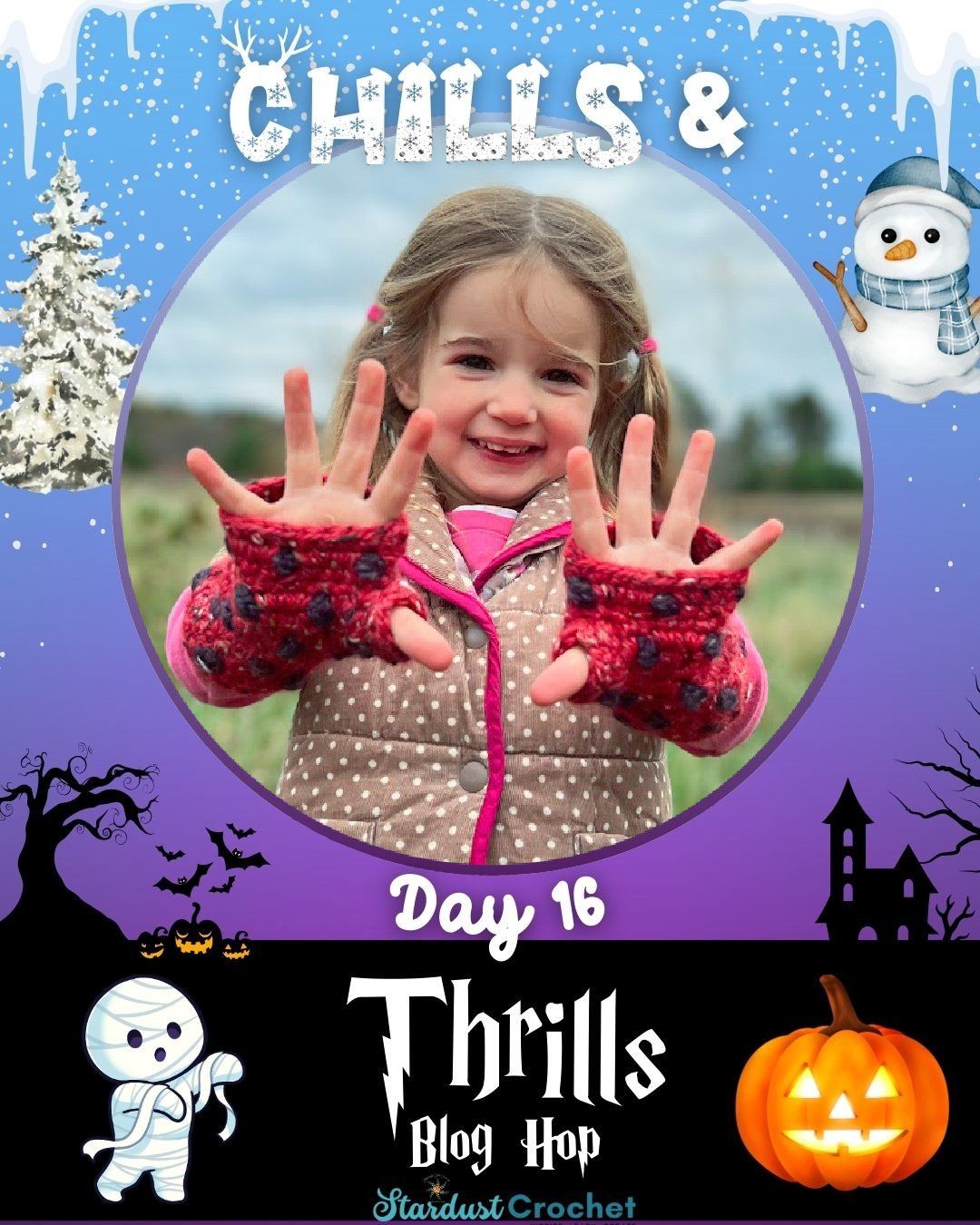 Day 16 Polka Dot Mittens-1 crochet Day 16 Polka Dot Mittens 1