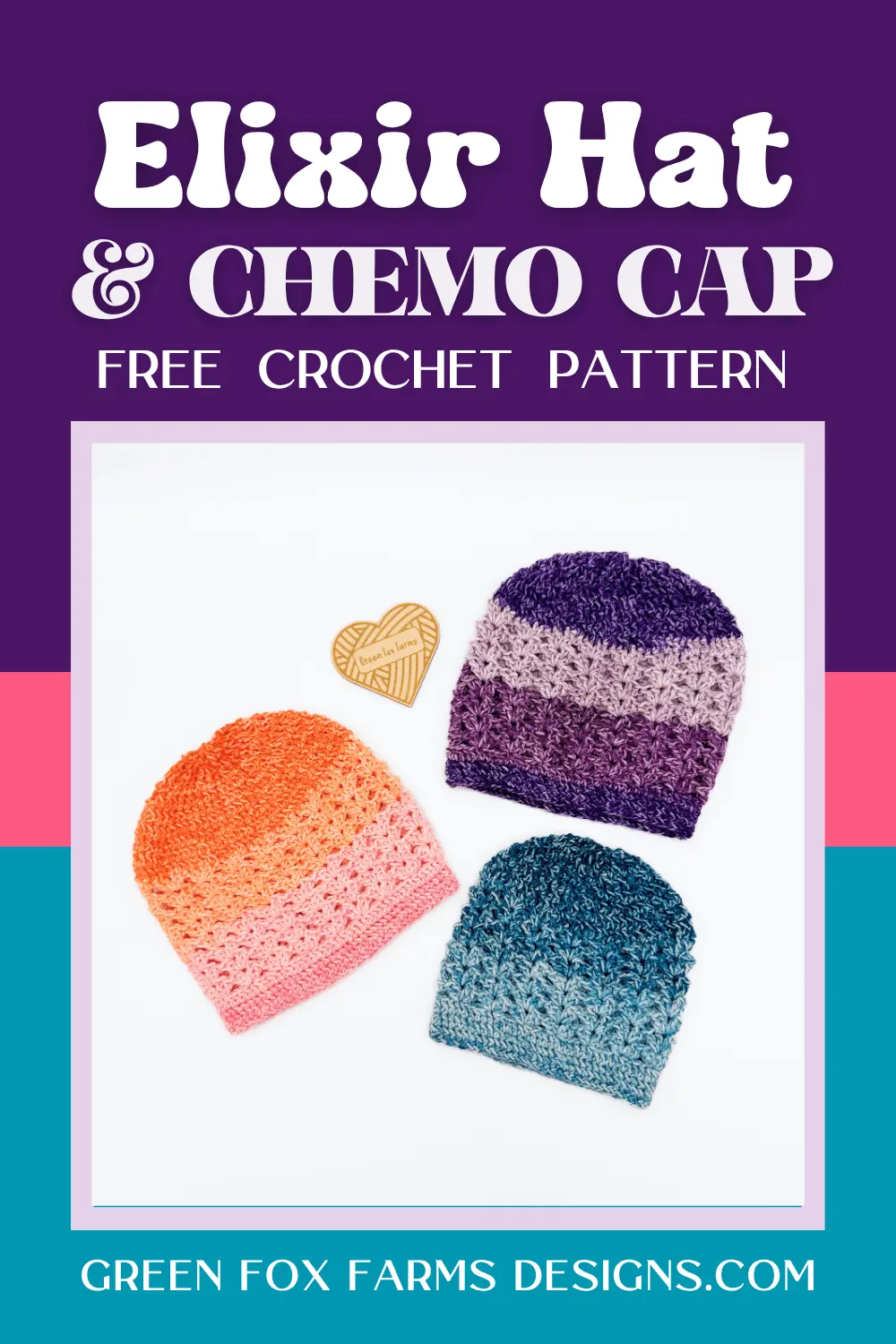crochet Free Elixir Chemo Cap Crochet Pattern Green Fox Farms Designs PIN 4