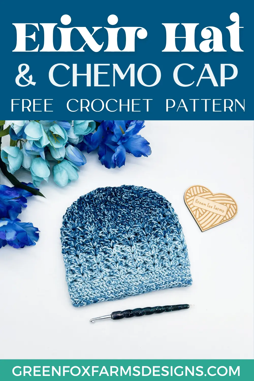 crochet Free Elixir Chemo Cap Crochet Pattern Green Fox Farms Designs PIN 8