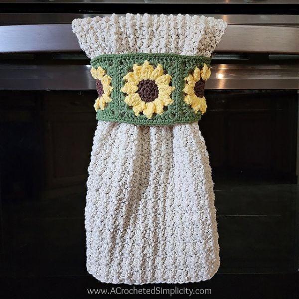 Sunflower Crochet Hand Towel by A Crocheted Simplicity Sunflower Crochet Hand Towel by A Crocheted Simplicity