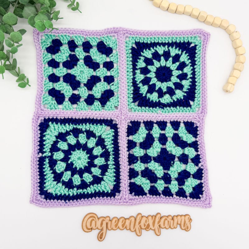 calliope meets granny square-5 web Easy crochet cauldron pattern by Green Fox Farms Designs © 2025 web