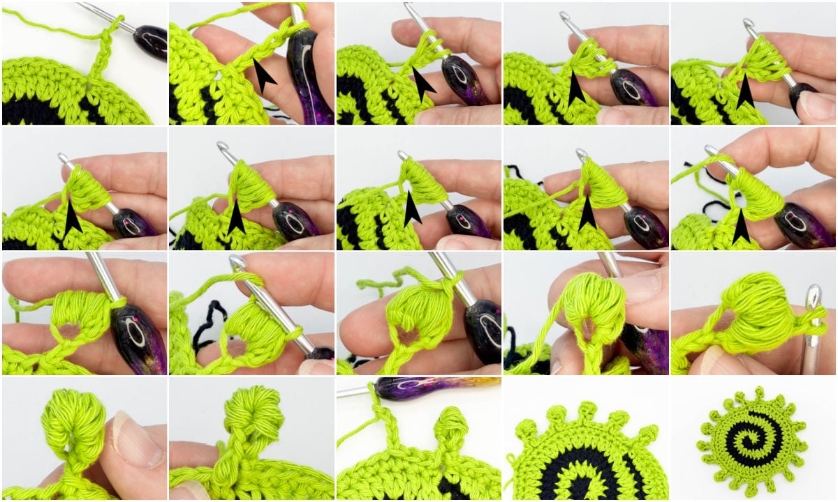 puff ball st tute C crochet puff ball st tute C