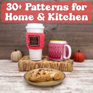 30+ patterns for kitchen TN Cup of Love Coffee Cozy Free Crochet pattern