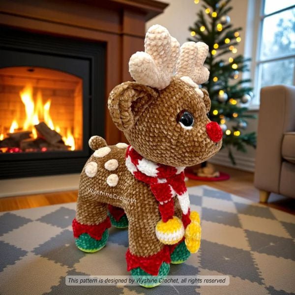 Chesnut Reindeer Christmas Crochet Pattern by Wyshine Crochet 1