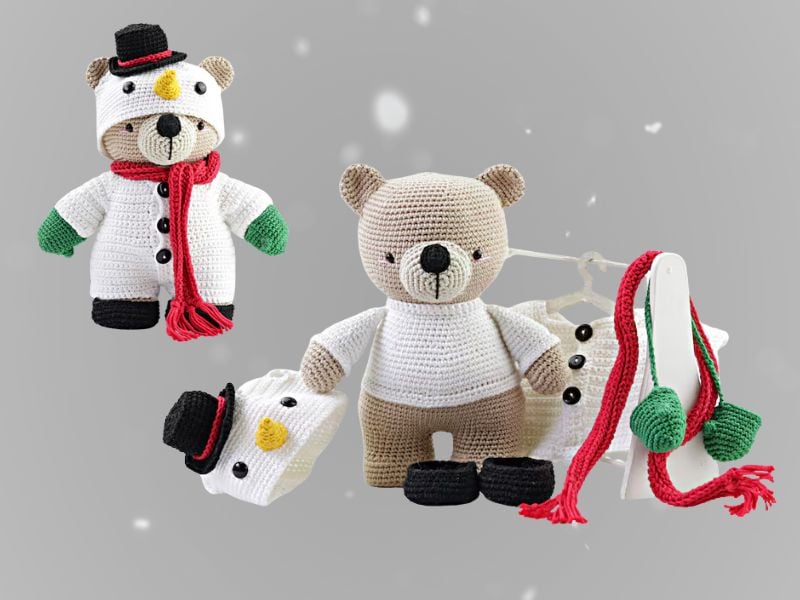 Cute Snowman Crochet Costume Pattern by Made Lenon 1