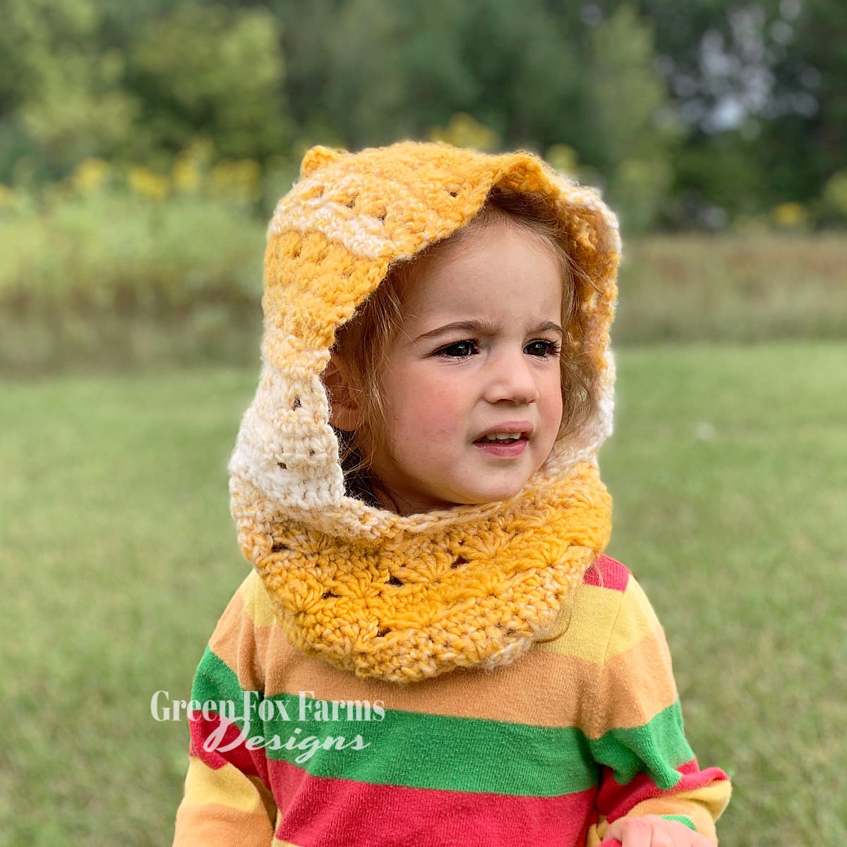 Sweet Stripes Crochet Hooded Cowl toddlerweb crochet Sweet Stripes Crochet Hooded Cowl toddlerweb