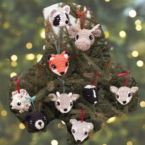 Woodland Animal Head Tree Ornaments Old Soul Crochet Co