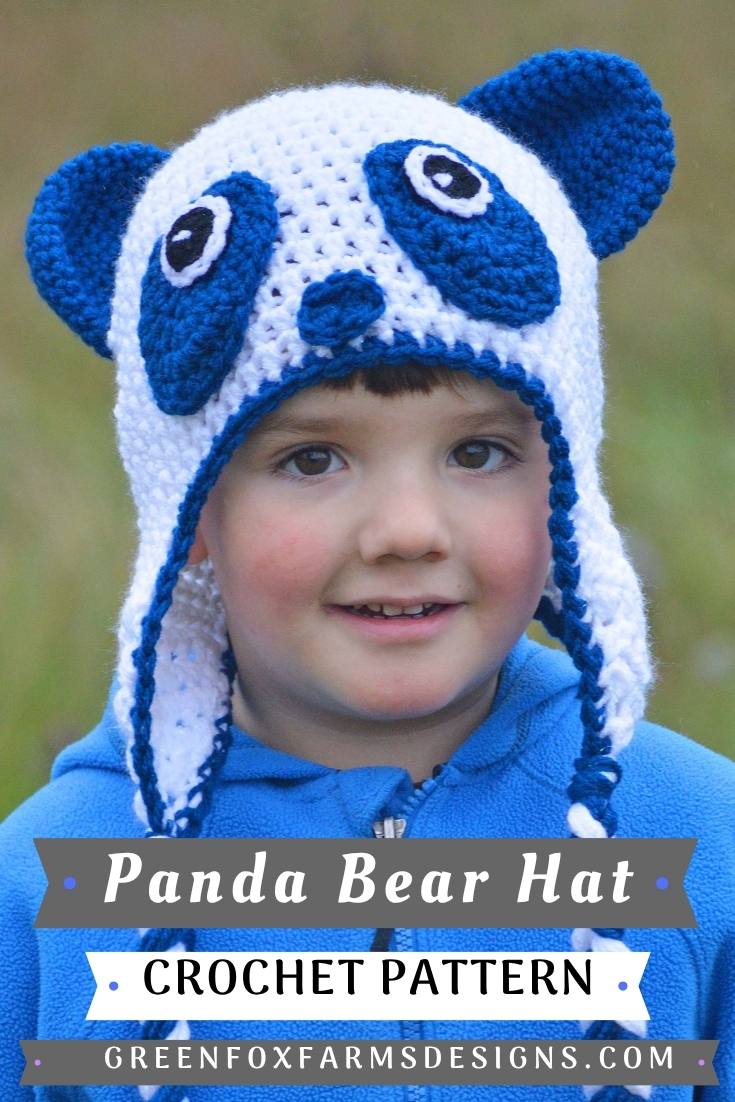 crochet panda hat pattern pin 3