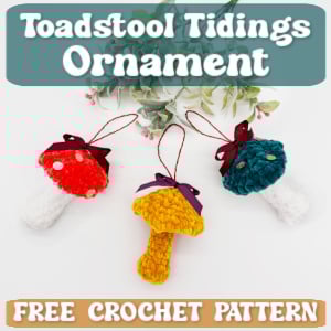 toadstool mushroom ornament TN crochet toadstool mushroom ornament TN