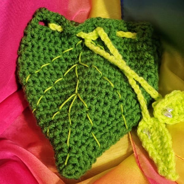 crochet 1 leaf bag test crystal