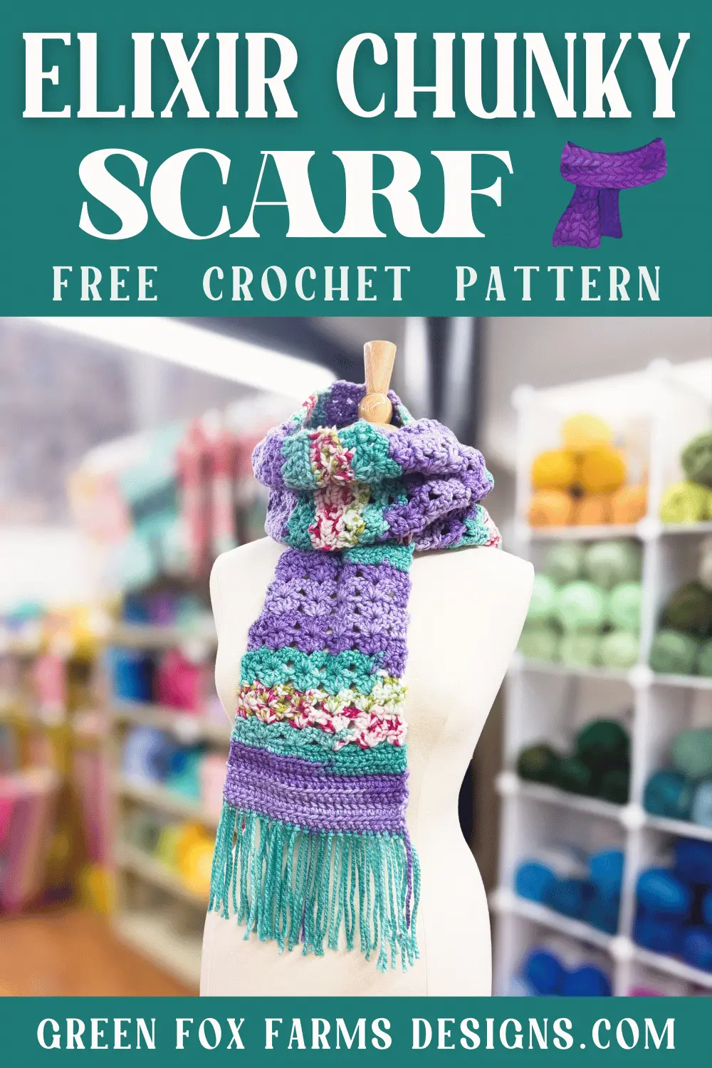 Beautiful Sweet Stripes Stockings in Red, Green, and Purple. Create your own handmade stockings with this crochet Christmas Stocking tutorial. Crochet a Stocking in Small, Medium, or Large sizes with this farmhouse Christmas Stocking crochet pattern by greenfoxfarmsdesigns.com