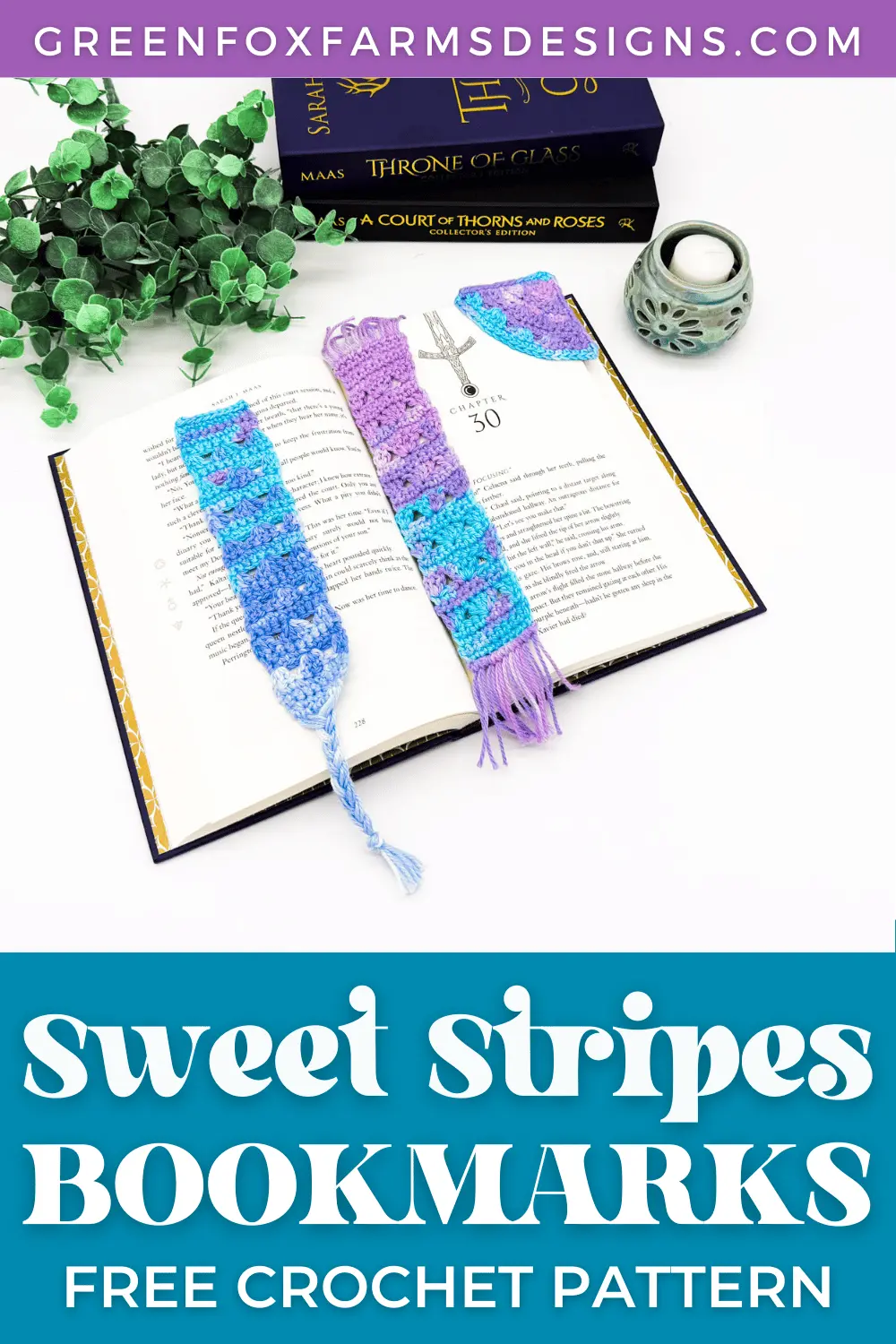 Free Sweet Stripes Easy Crochet Bookmark Pattern - Green Fox Farms Designs - PINS 7 crochet Free Sweet Stripes Easy Crochet Bookmark Pattern Green Fox Farms Designs PINS 7