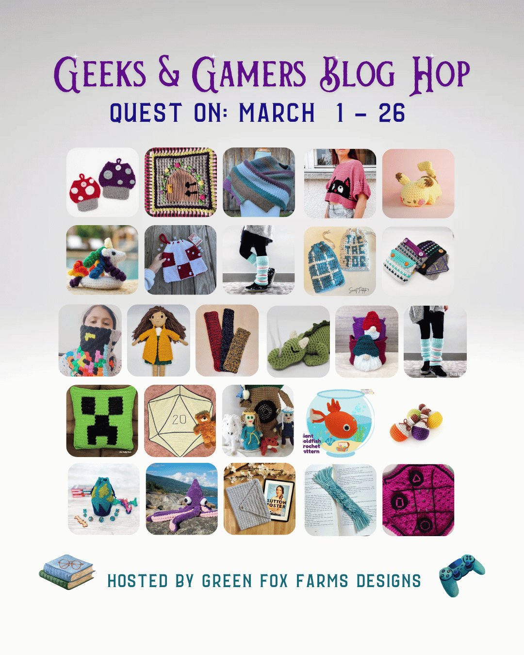 Geeks and Gamers blog hop round up of crochet patterns for great gifts