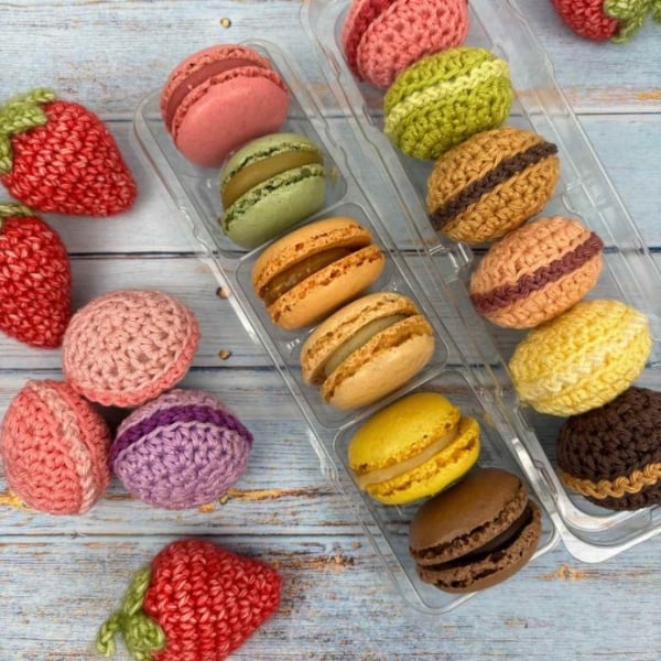Crochet A Free Macaron Dessert Pattern by Knit Crochet Create Crochet A Free Macaron Dessert Pattern by Knit Crochet Create