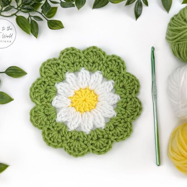 Free Daisy Flower Coaster Crochet Pattern by Jo to the World Free Daisy Flower Coaster Crochet Pattern by Jo to the World