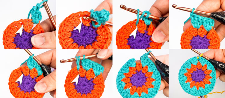 crochet calli coasters round 3.2 tute