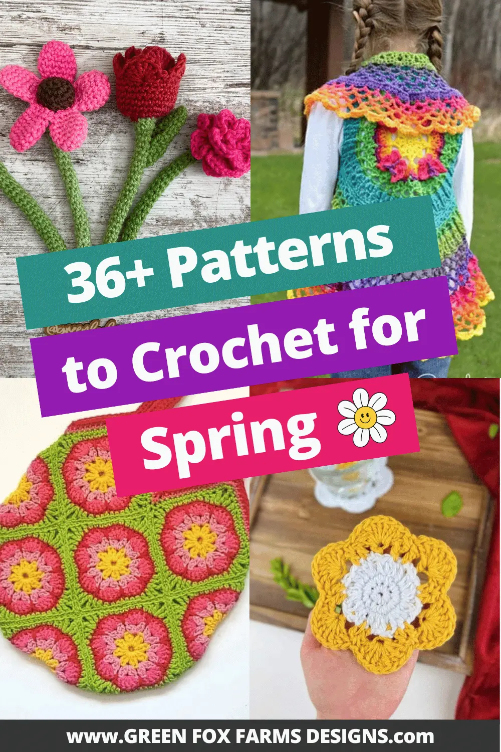 crochet 36 Best Spring Crochet Patterns Roundup by Green Fox Farms Designs © 2026 Pin 1