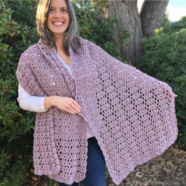 Easy Crochet Rectangle Shawl Pattern Littorina Shawl