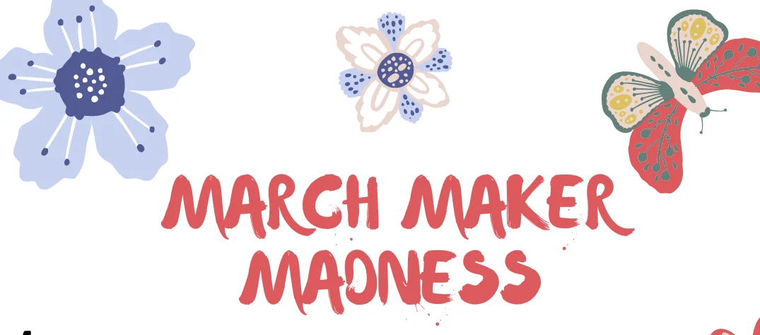crochet March Maker Madness Button draft