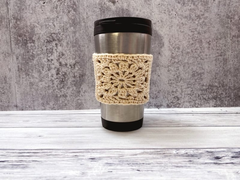 Square Motif Crochet Mug Cozy Beginner