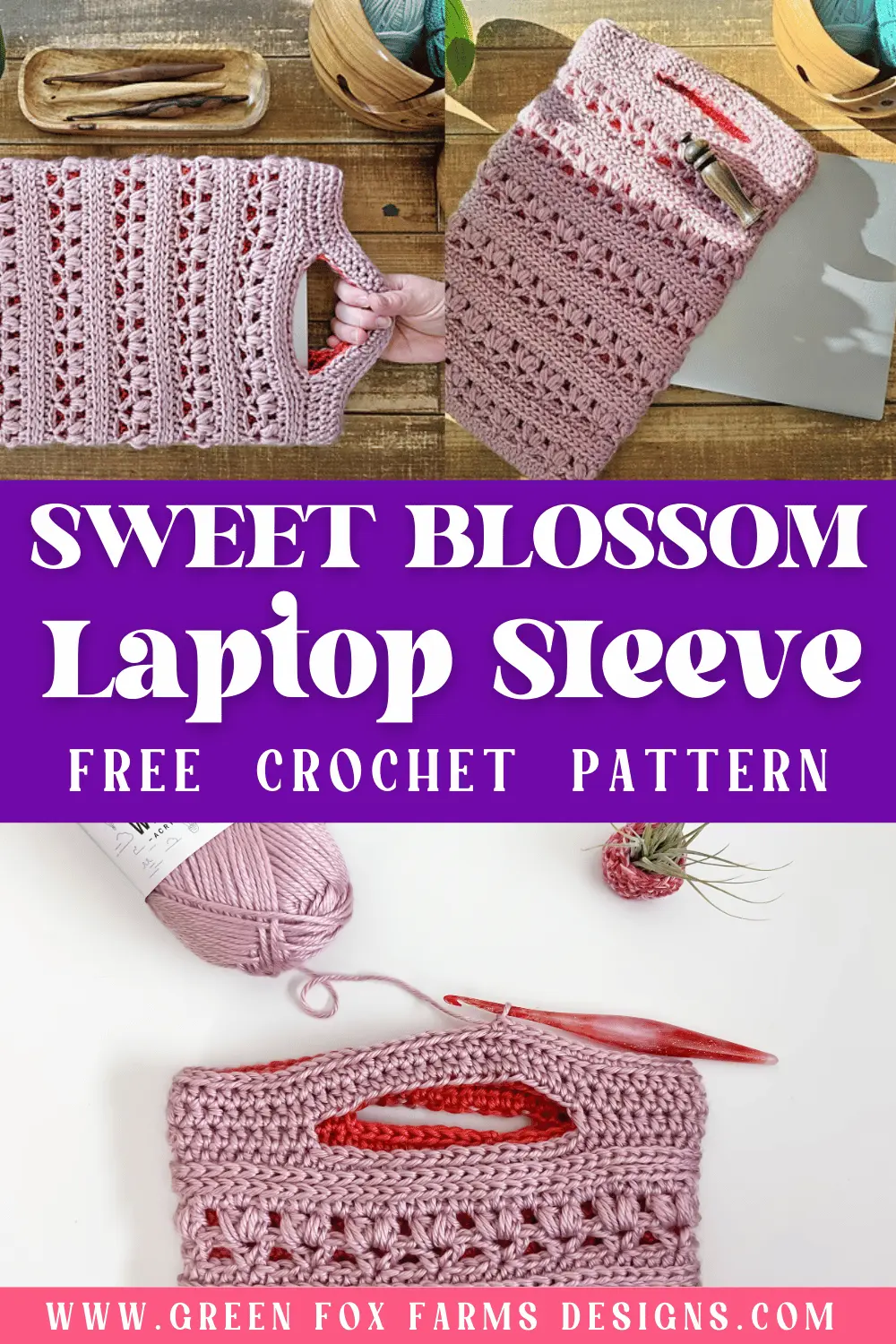 Beautiful Sweet Stripes Stockings in Red, Green, and Purple. Create your own handmade stockings with this crochet Christmas Stocking tutorial. Crochet a Stocking in Small, Medium, or Large sizes with this farmhouse Christmas Stocking crochet pattern by greenfoxfarmsdesigns.com