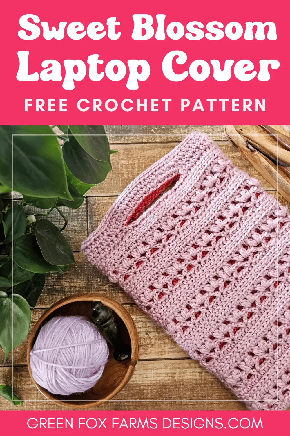 crochet Sweet Blossom Crochet Laptop Cover Free Pattern Green Fox Farms Designs PINS6