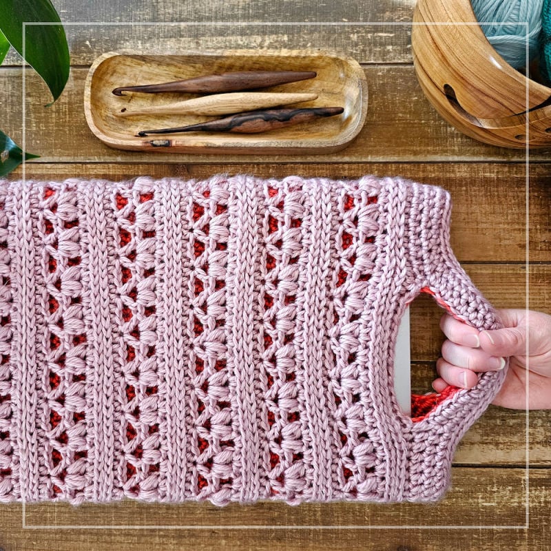 crochet Sweet Blossom Crochet Laptop Sleeve by Green Fox Farms Designs © 2023 web