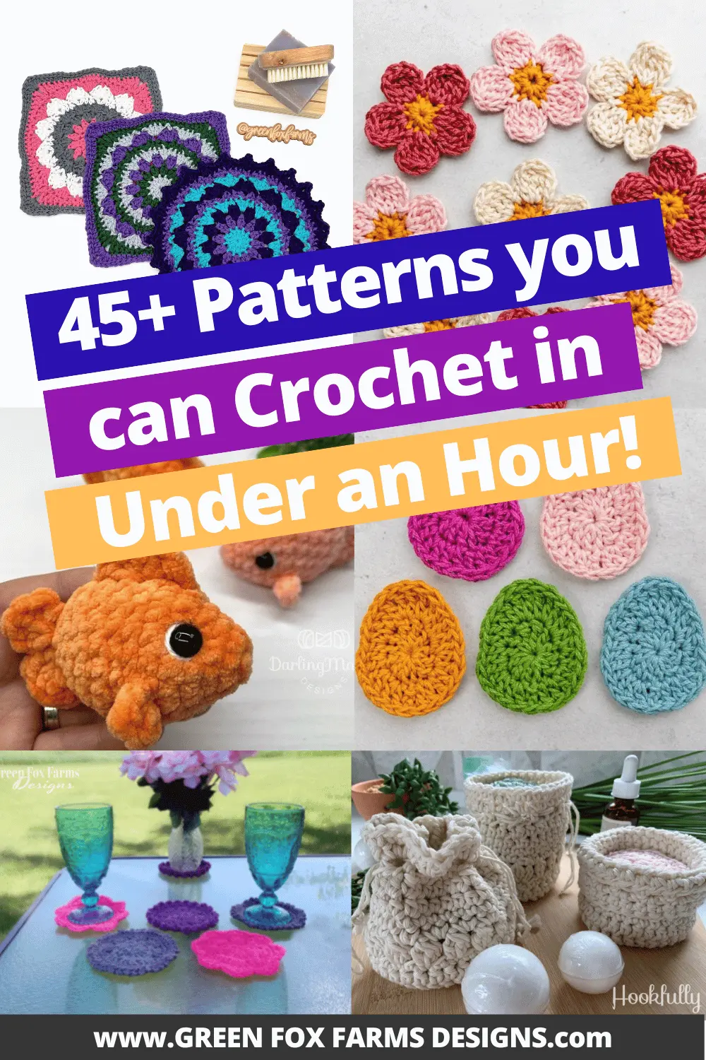 45 Best Quick Crochet Projects Patterns Roundup by Green Fox Farms Designs © 2026 Pin 8 Beer cozies Bottle Cozy Can Cozy Free Crochet Patterns