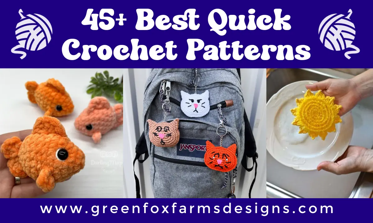 Free Quick Crochet Projects You Can Finish In Under 1 Hour • Green Fox ...