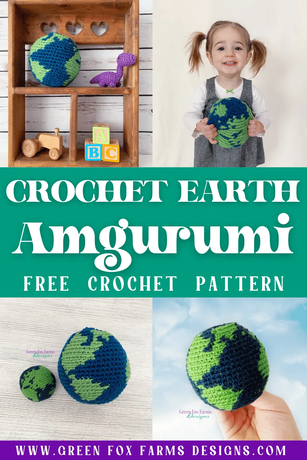 Free Amigurumi Crochet Earth Pattern - Green Fox Farms Designs - PIN 1 crochet Free Amigurumi Crochet Earth Pattern Green Fox Farms Designs PIN 1