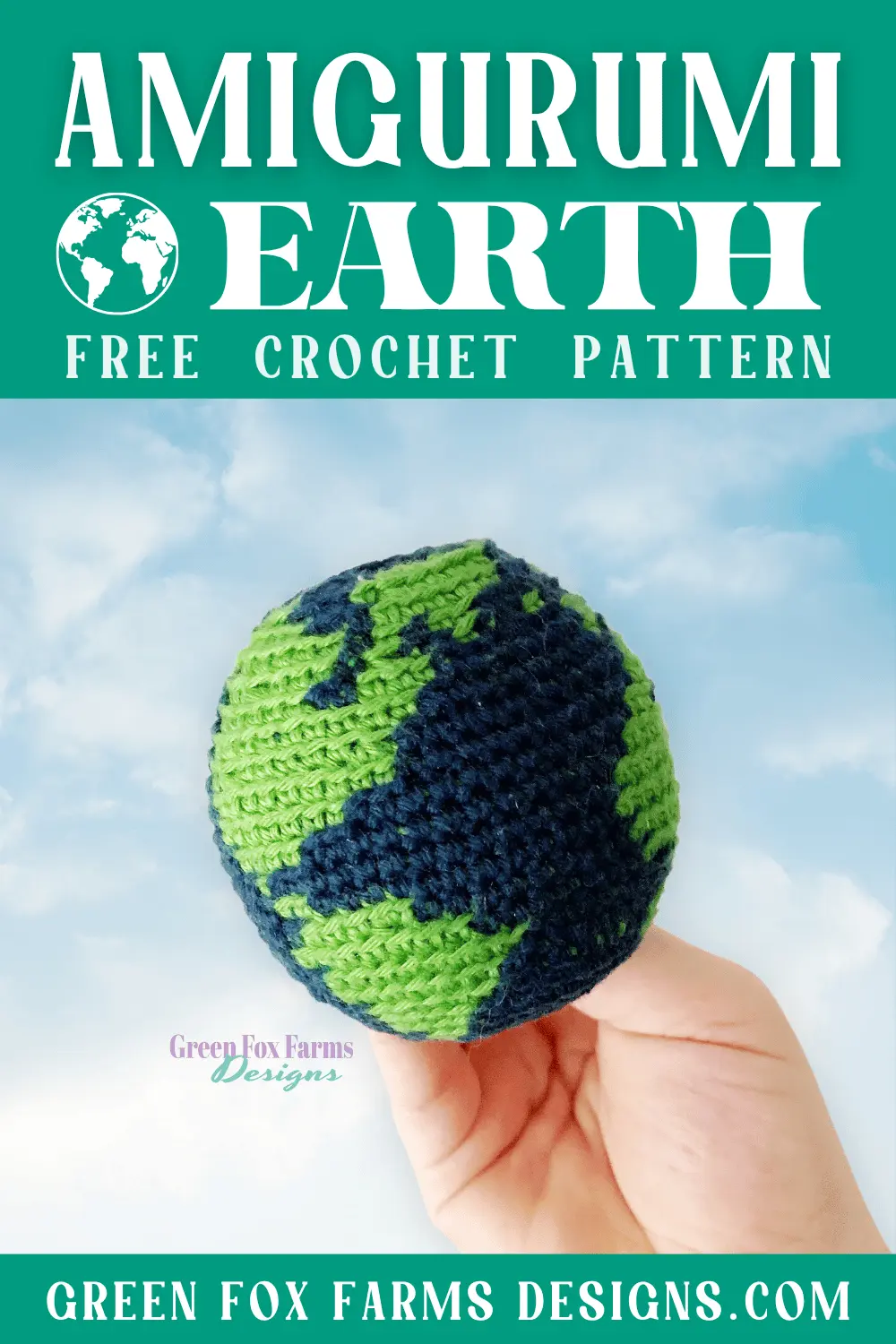 Free Amigurumi Crochet Earth Pattern - Green Fox Farms Designs - PIN 2 Sweet Stripes Friendship Square Crochet Pattern image with colorful crocheted afghan squares in purple, blue, coral, and mint green by www.greenfoxfarmsdesigns.com