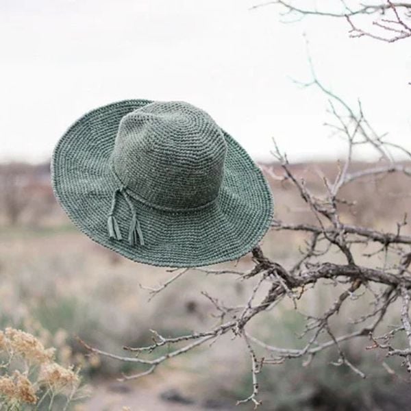 Packable Cleo Wide Brim Fedora Sun Hat Free Crochet Pattern