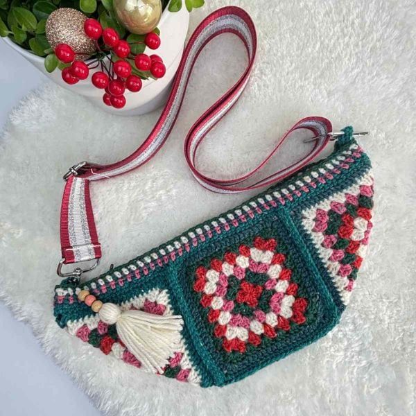 Winterberry Crochet Crossbody Bum Bag Pattern by Knit Crochet Create