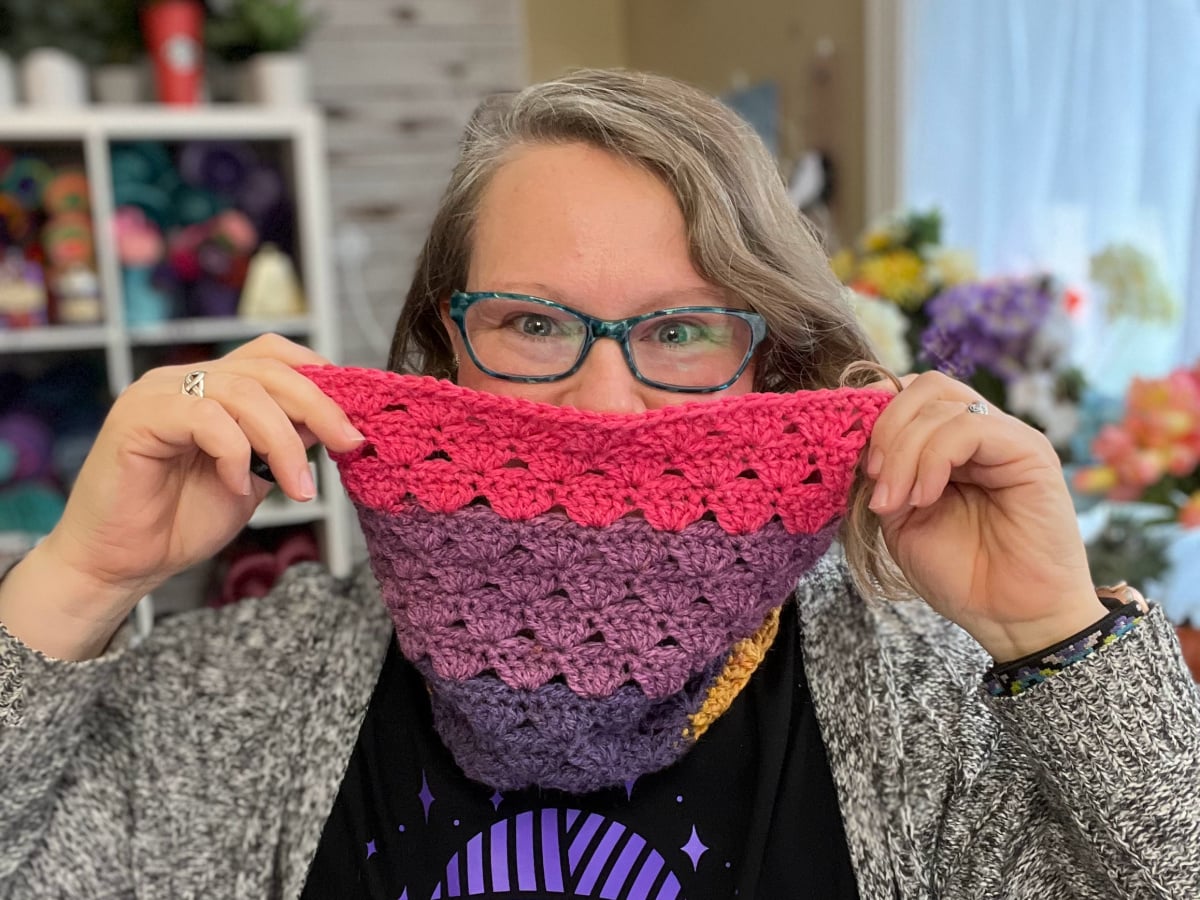 Easy Elixir Chunky Scarf Crochet Pattern Free by Green Fox Farms Designs